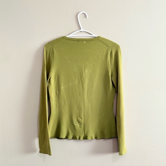 Vintage BCBG Max Azria Green Button Up Fit & Flare Cardigan Sweater - Picture 10 of 14